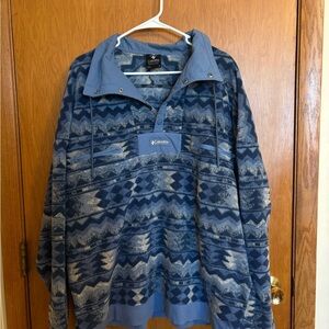 Columbia Men's Blue Patterned Fleece